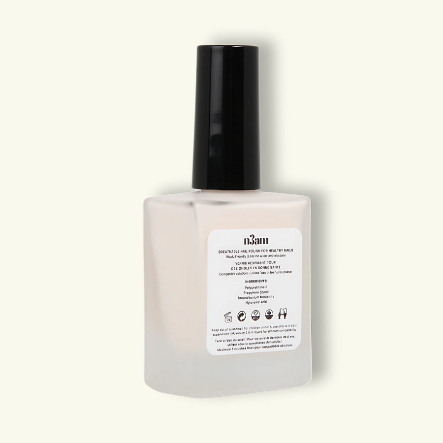 Flacon de Vernis à ongles Halal et Perméable blanc de la marque n3am