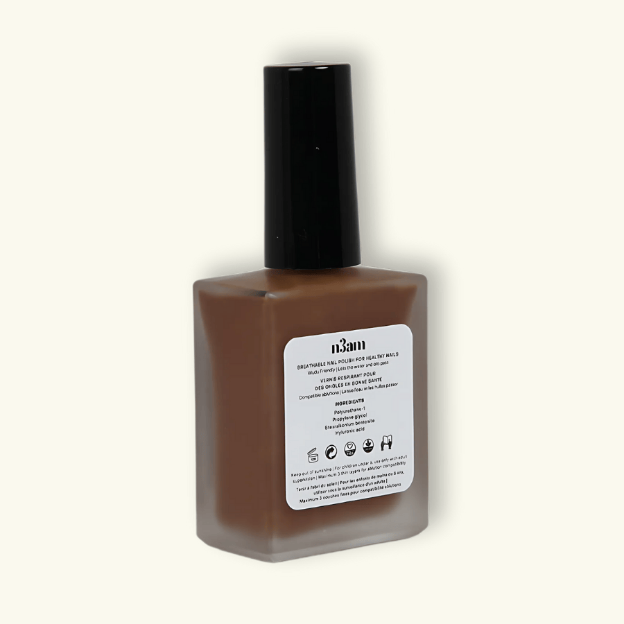 Vernis à ongles halal marron chocolat de la marque n3am