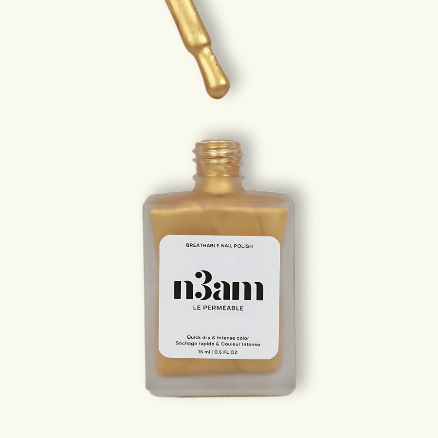 Vernis à ongles perméable et halal or pétillant de la marque n3am