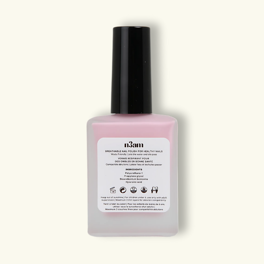 Flacon de vernis à ongles halal perméable Rose Babydoll de la marque n3am