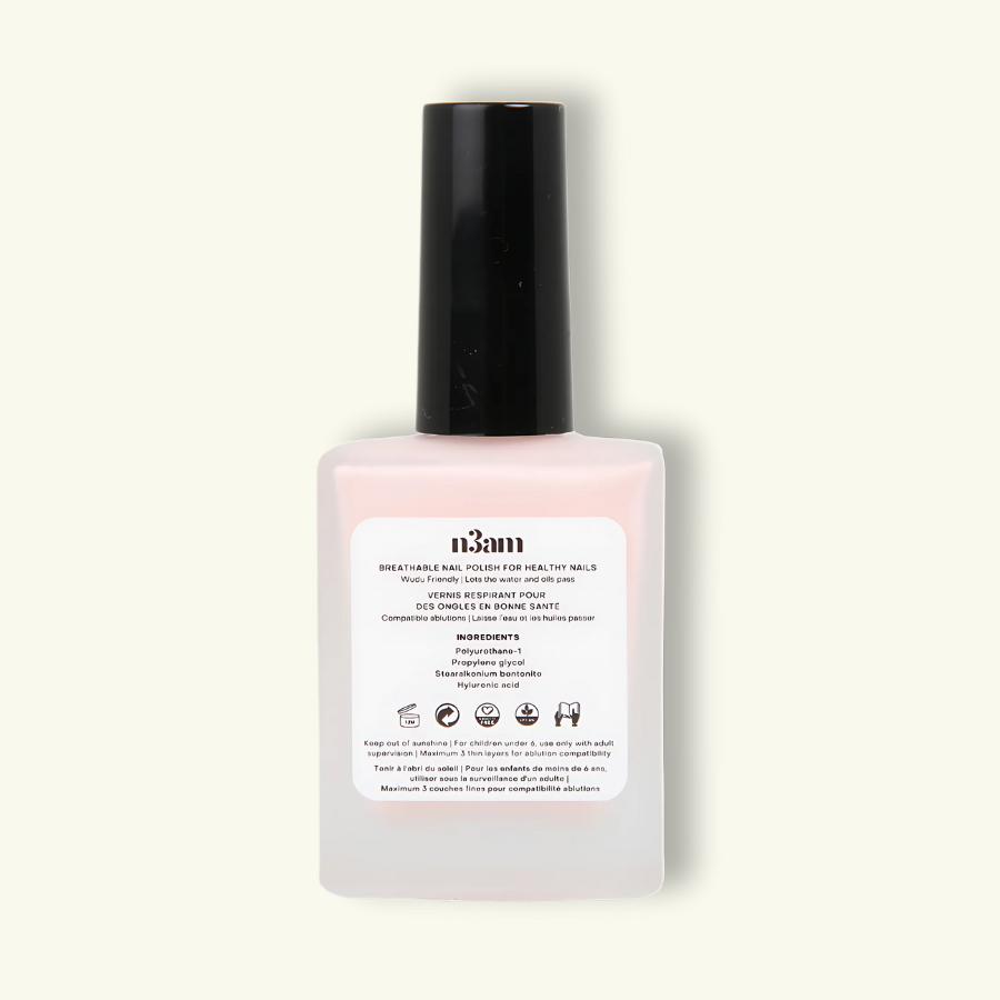 Vernis à ongles perméable rose crémeux de la marque halal n3am