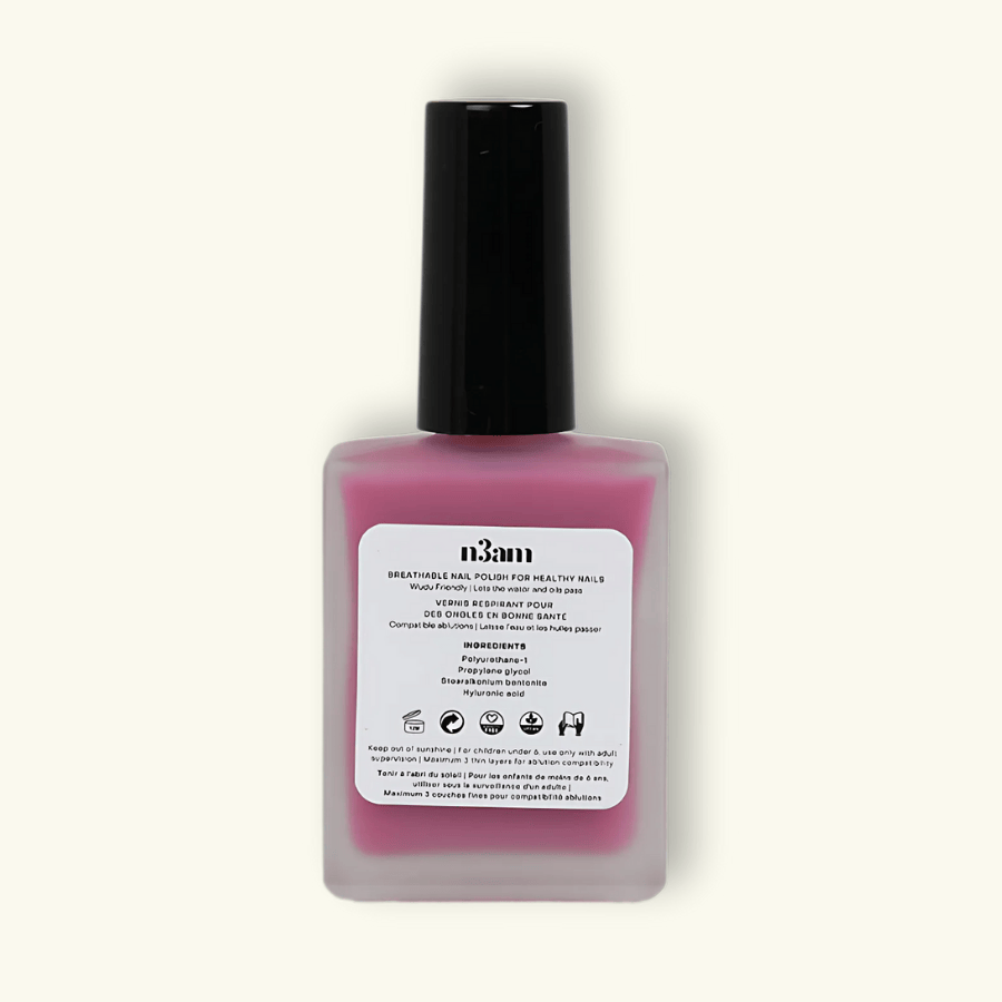 Vernis à ongles halal rose transparent de la marque n3am