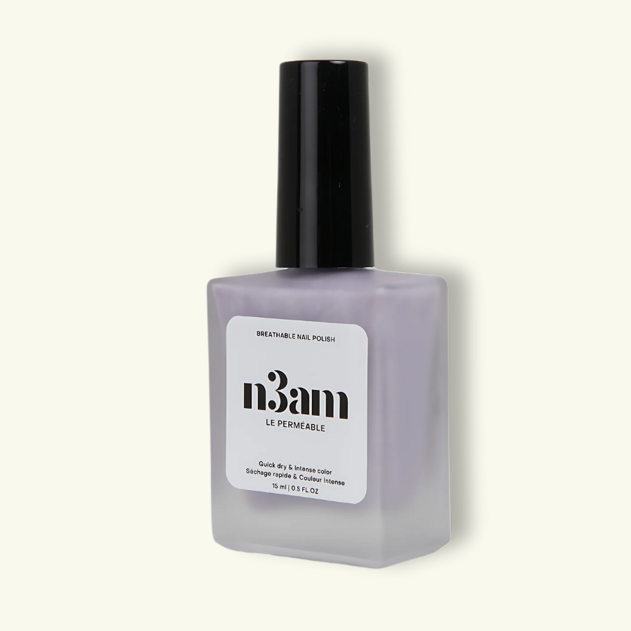 Flacon de vernis perméable shiny couleur métallique argent de la marque halal n3am