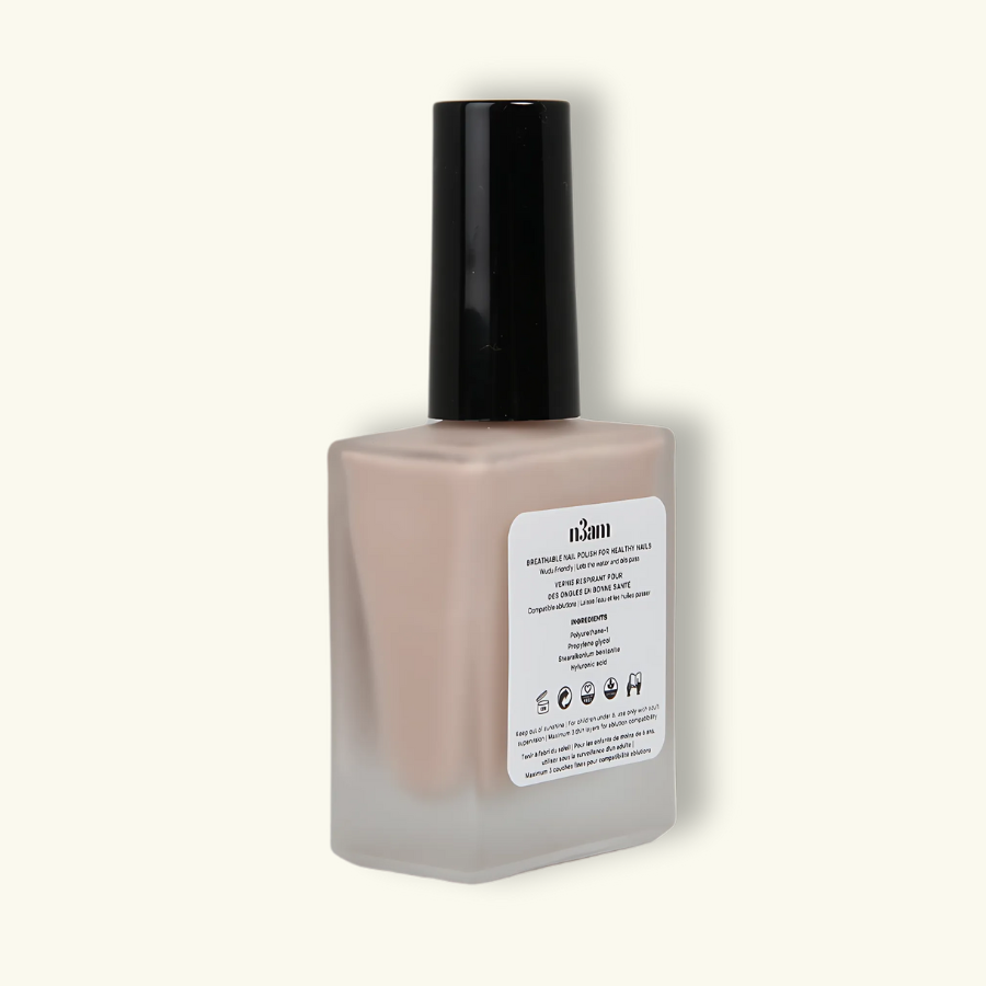 Flacon de vernis à ongles halal cappuccino taupe de la marque n3am