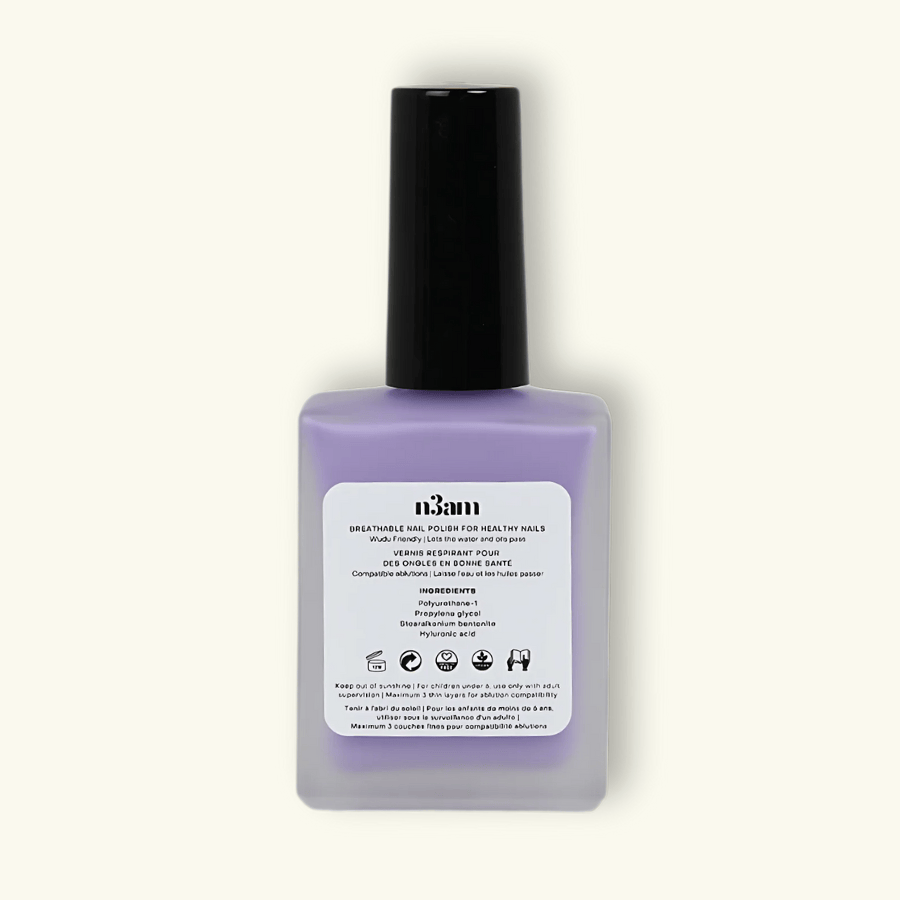 Vernis à ongles halal violet lilas de la marque n3am